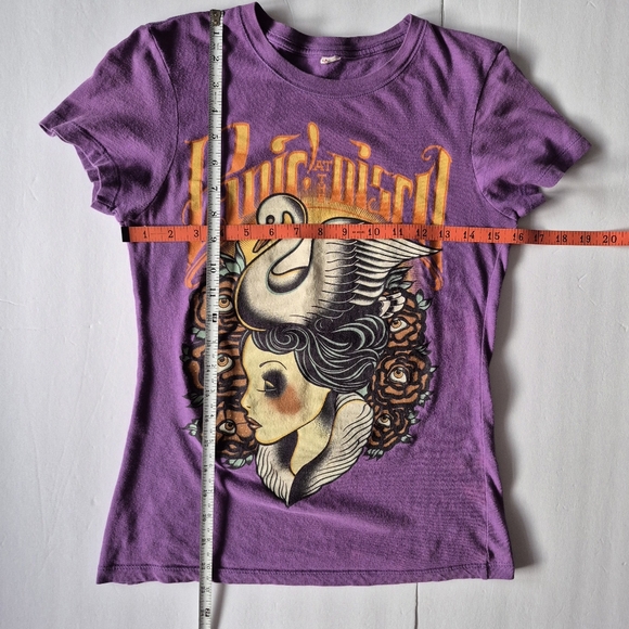 Panic At The Disco Purple Tee with Swan and Roses - Picture 4 of 6